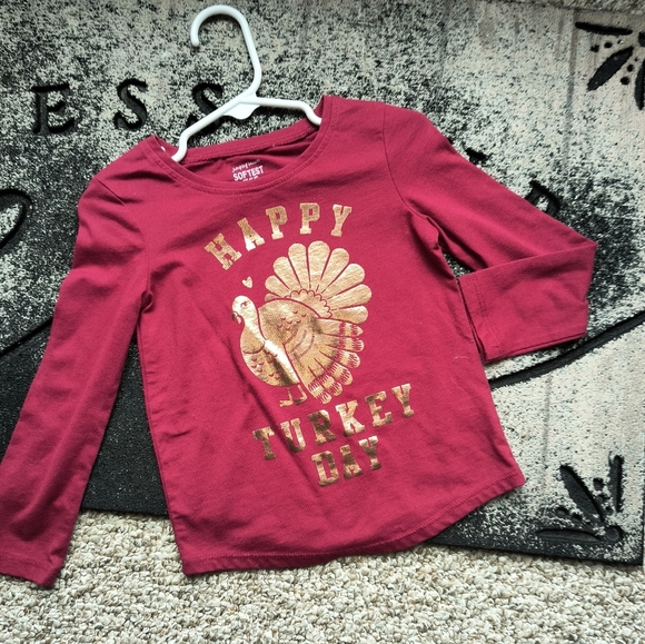 Jumping Beans Happy Turkey Day Graphics Softest Tee Toddler Girls T-Shirt Top 2T - Picture 1 of 3